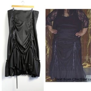 Chic Star Mary Hildebrandt black lace-up bustle skirt Victorian Goth vampire 22